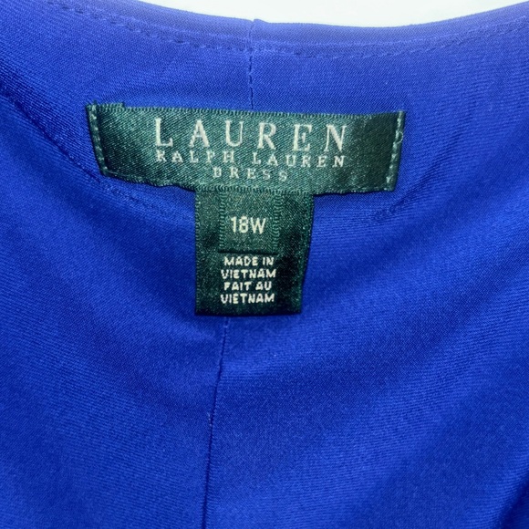Lauren Ralph Lauren Royal Blue Draped Midi Dress - Picture 3 of 6